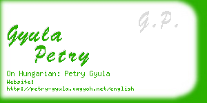 gyula petry business card